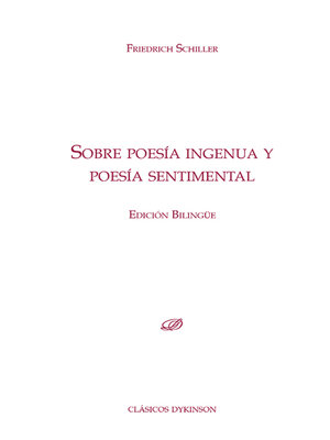 cover image of Sobre poesía ingenua y poesía Sentimental. Edición bilingüe